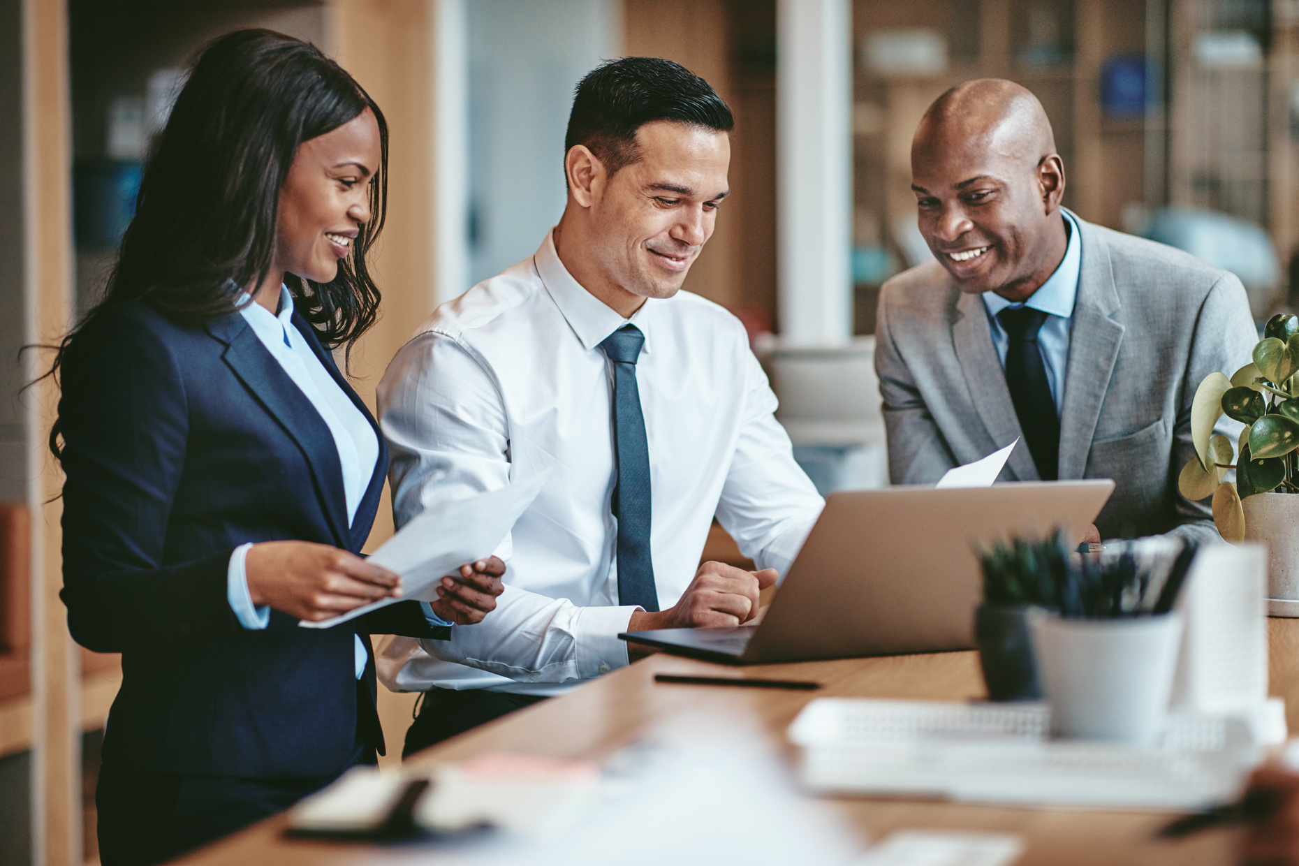 Diverse Group of Smiling Business People 